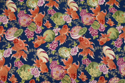 Ombrelli e Pesci Rossi - Wagasa to Kingyo - Blu Navy