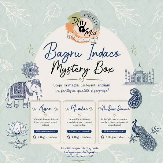 Bagru Indaco Mystery Box – Selezione Fat Quarter Artigianali Indiani
