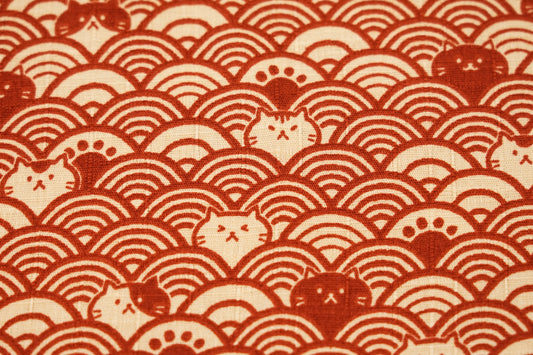 Seigaiha Neko - Onde e Gatti - Mattone