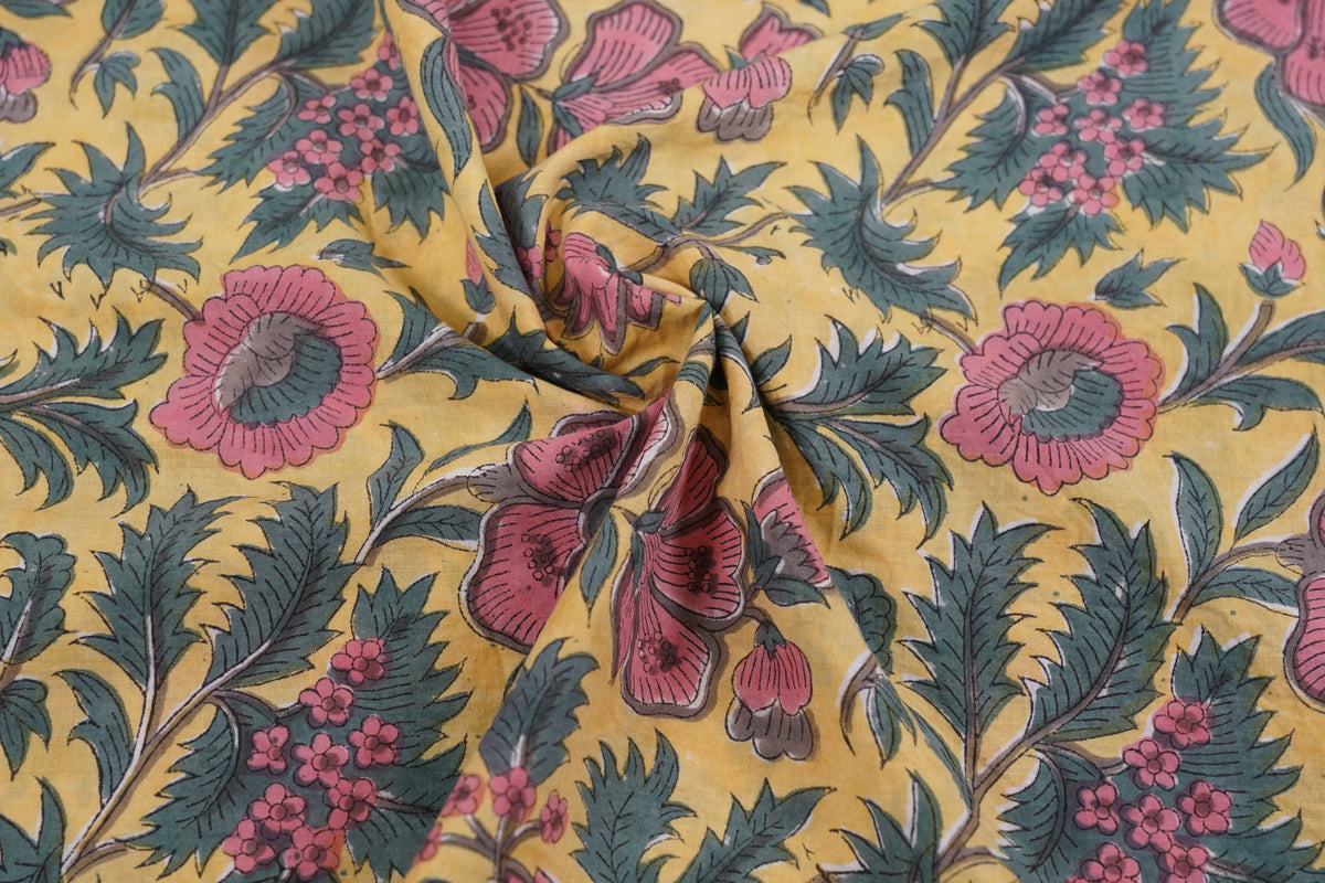 Indian Floral - Giallo & Rosa
