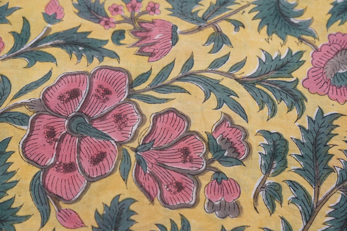 Indian Floral - Giallo & Rosa